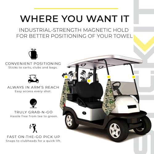 Magnetic Camo Green Golf Towel with Strong Magnet