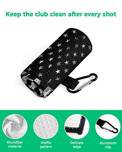 Camouflage Flag Golf Towel with Carabiner Clip-America