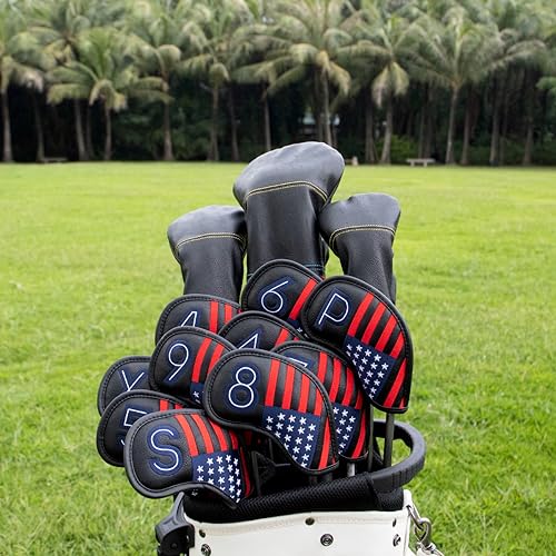 USA Flag Golf Magnetic Iron Head Covers Set, 10pcs