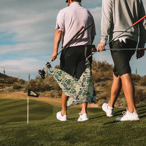 Magnetic Camo Green Golf Towel with Strong Magnet