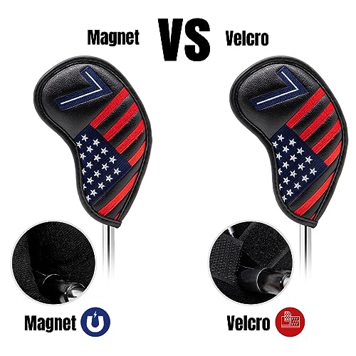 USA Flag Golf Magnetic Iron Head Covers Set, 10pcs