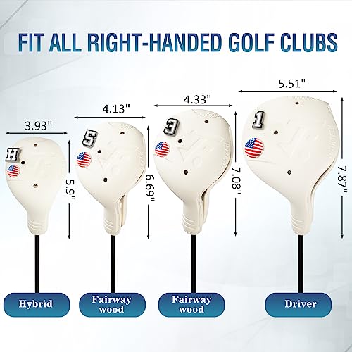 FRANKTECH Golf Head Covers Set for Right-Handed Clubs