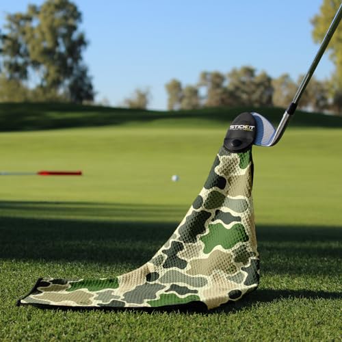 Magnetic Camo Green Golf Towel with Strong Magnet