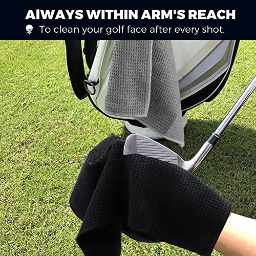 MOSUMI 3 Pack Golf Towel Set, Tri-fold