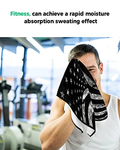 Camouflage Flag Golf Towel with Carabiner Clip-America