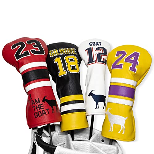 Premium Leather Golf Club Headcovers Set with Number Tags