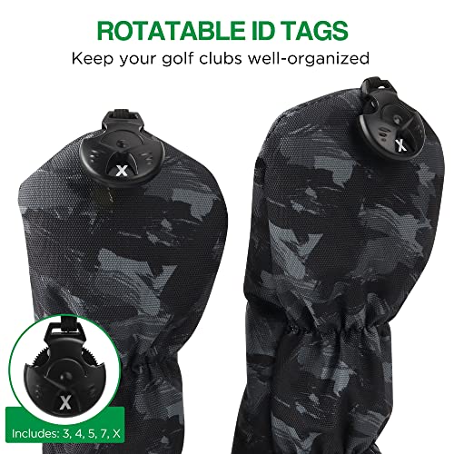 VIXYN 3 Pack Golf Club Head Covers (Black)