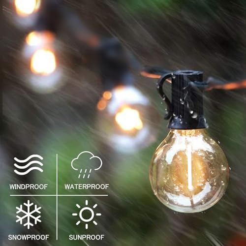 Globe Outdoor String Lights: 27FT Patio Lights, Waterproof
