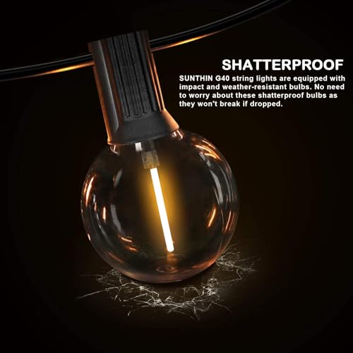 Globe Outdoor String Lights: 27FT Patio Lights, Waterproof