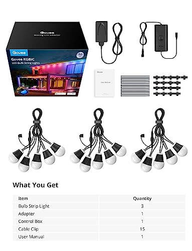 Govee 50ft RGBIC Smart Outdoor String Lights