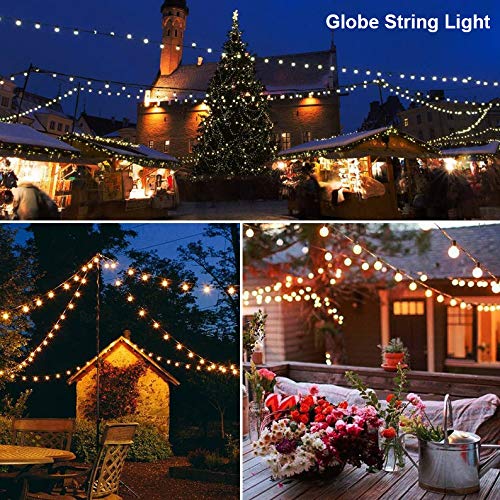 Globe Outdoor String Lights: 27FT Patio Lights, Waterproof