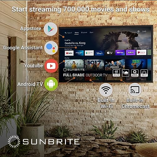SunBrite Veranda 55" Outdoor Smart TV, 4K QLED