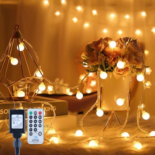 100 LED Globe String Lights Remote Control Waterproof