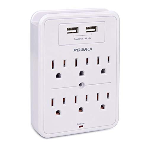 POWRUI Surge Protector with USB Charger and Phone Holder