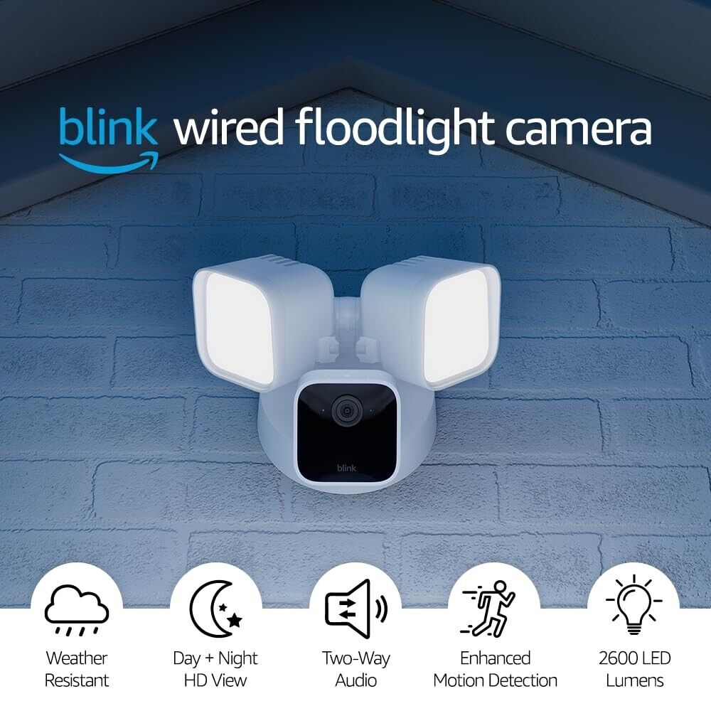 Blink Floodlight Camera: HD Live View, Alexa Compatible
