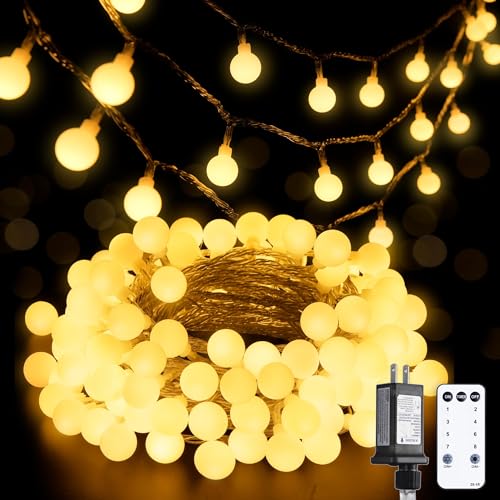 100 LED Connectable Globe String Lights Remote Outdoor
