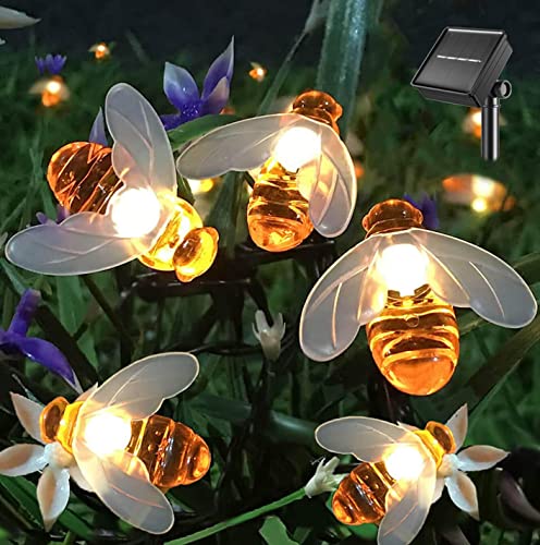 Solar Honey Bee String Lights for Outdoor Decor