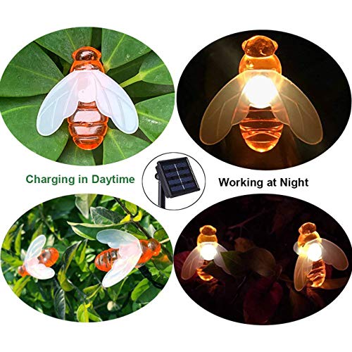 Solar Honey Bee String Lights for Outdoor Decor