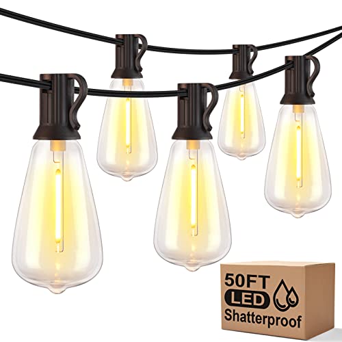 WENFENG 50FT Outdoor LED String Lights, ST38 Waterproof
