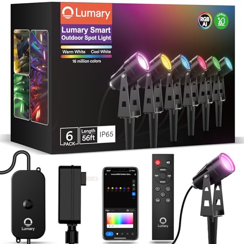 Lumary 56Ft Smart Landscape Lights, 6 Pack RGBAIWW
