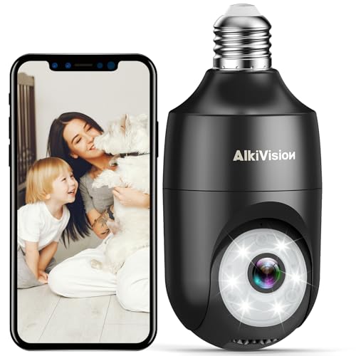 AlkiVision 2K Wireless Light Bulb Security Camera