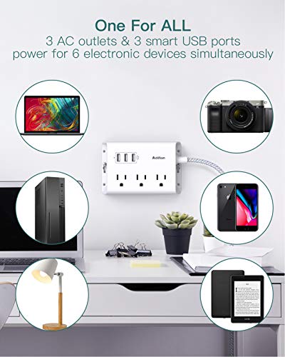 Addtam Power Strip with USB Ports and Outlets