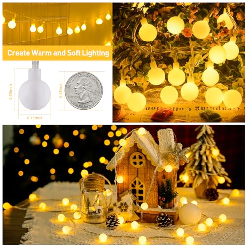 100 LED Connectable Globe String Lights Remote Outdoor