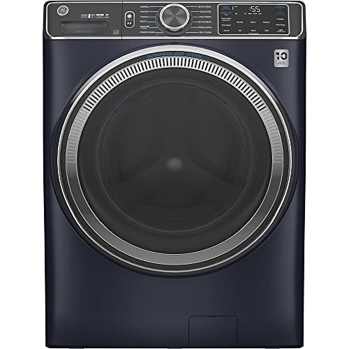 GE 28" Smart Front Load Washer in Royal Sapphire
