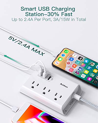 Addtam Power Strip with USB Ports and Outlets