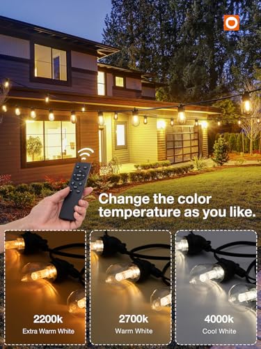 Addlon 48FT Outdoor String Lights with Remote Control