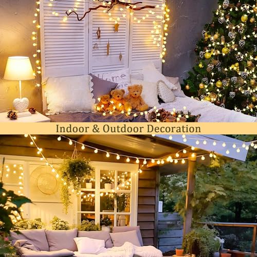 100 LED Connectable Globe String Lights Remote Outdoor