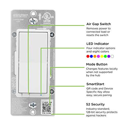 Enbrighten Z-Wave In-Wall Smart Light Switch for Smart Home