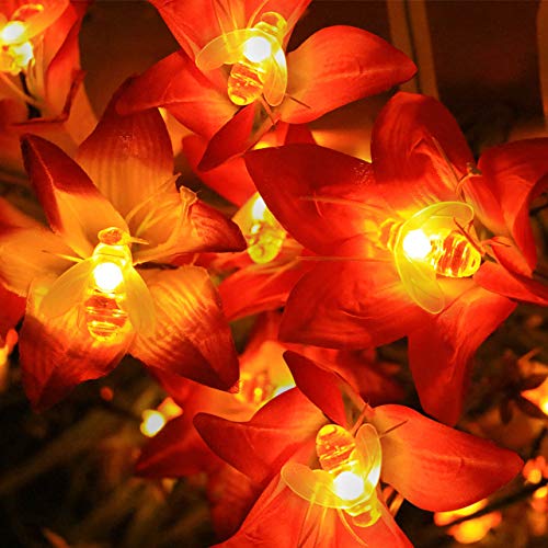Solar Honey Bee String Lights for Outdoor Decor
