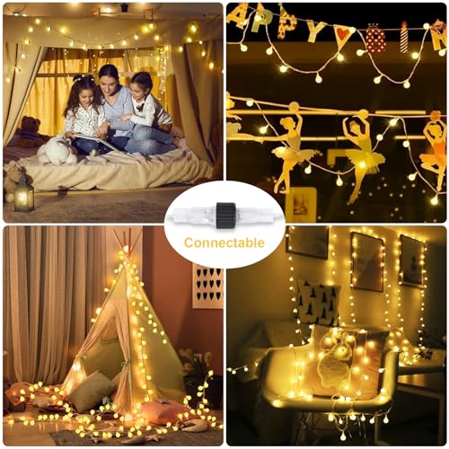 100 LED Connectable Globe String Lights Remote Outdoor