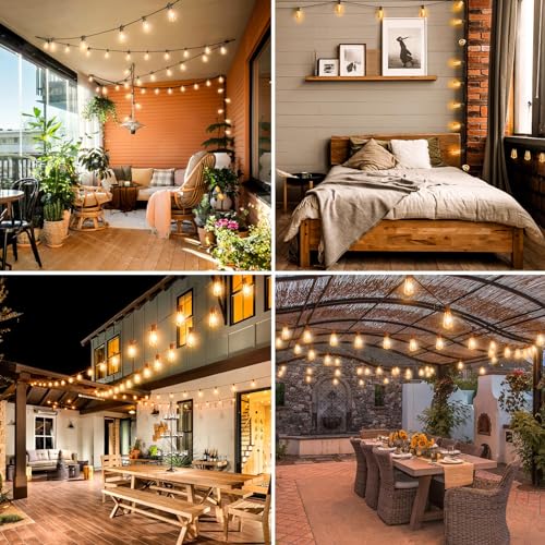 litogo LED Outdoor String Lights with Remote, Dimmable