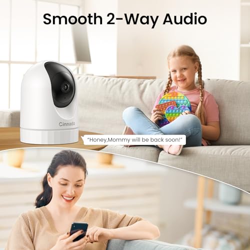 Cinnado 2K 360° Indoor Security Camera with Alexa