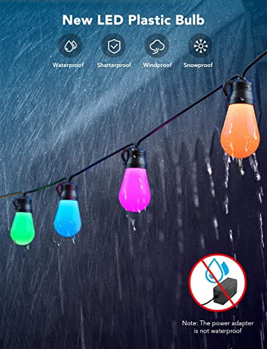 Govee Outdoor String Lights with 15 Dimmable RGBIC LED Bulbs