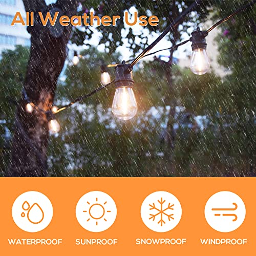 SUNTHIN Outdoor Patio String Lights, 48FT, 16 LED