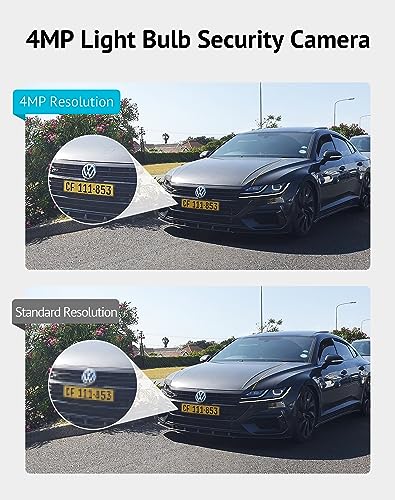 360° 2K Bulb Security Camera with Audible Alarm