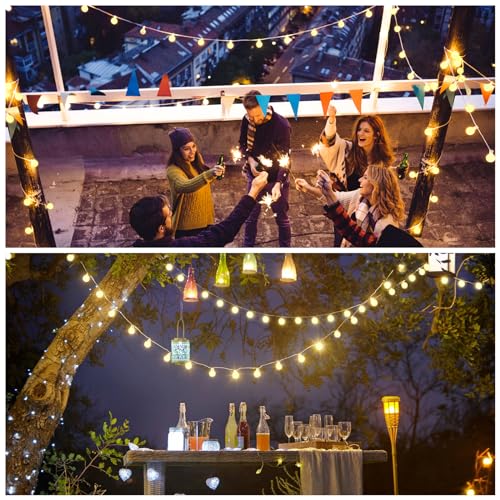 100 LED Connectable Globe String Lights Remote Outdoor