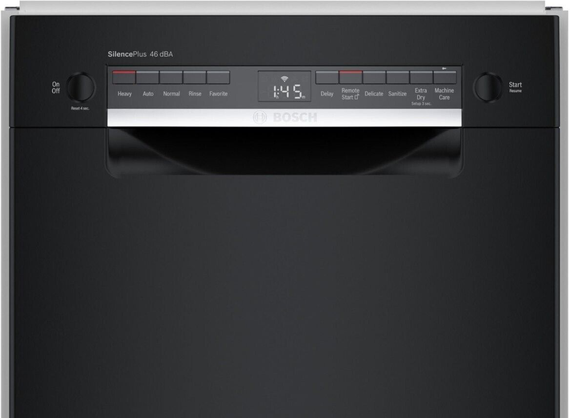 Bosch 300 Series 18" Black Smart Dishwasher