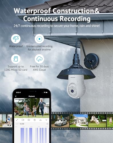 360° 2K Bulb Security Camera with Audible Alarm