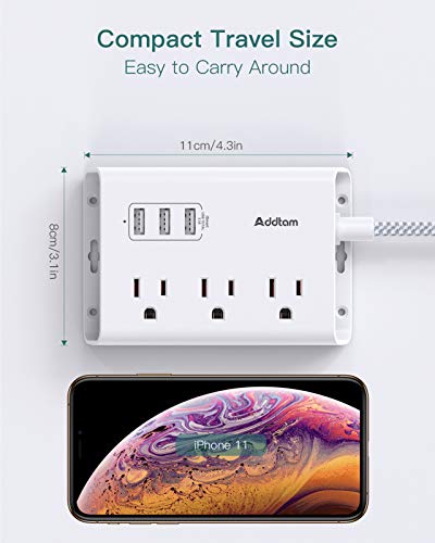 Addtam Power Strip with USB Ports and Outlets