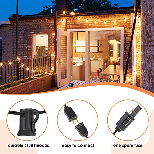 WENFENG 50FT Outdoor LED String Lights, ST38 Waterproof