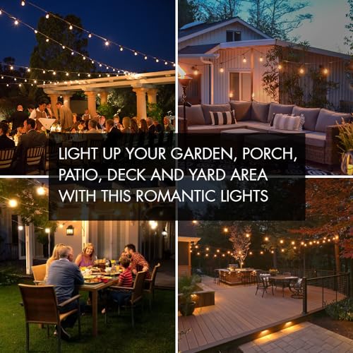SUNTHIN Outdoor Patio String Lights, 48FT, 16 LED