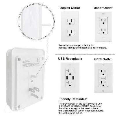 POWRUI Surge Protector with USB Charger and Phone Holder