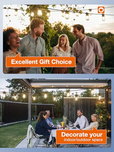 Addlon 48FT Outdoor String Lights with Remote Control
