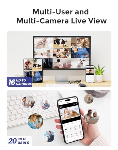 Hugolog 3K 5MP Pan/Tilt Camera with Alexa Integration
