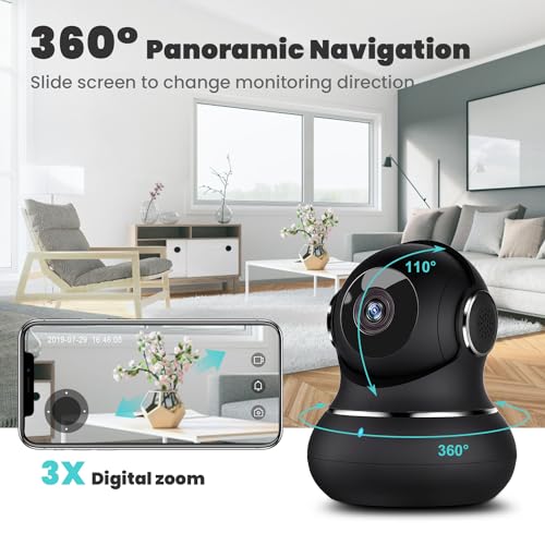 litokam 2K Indoor Security Camera with 360° Motion Detection