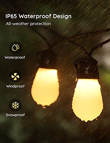 Smart Outdoor String Lights with 15 Dimmable LED
